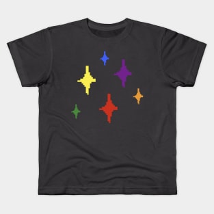 Rainbow Pride Sparkles Pixel Art Kids T-Shirt